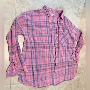 J.Jill Pink & Blue Plaid Button-Down Shirt | Medium Petite